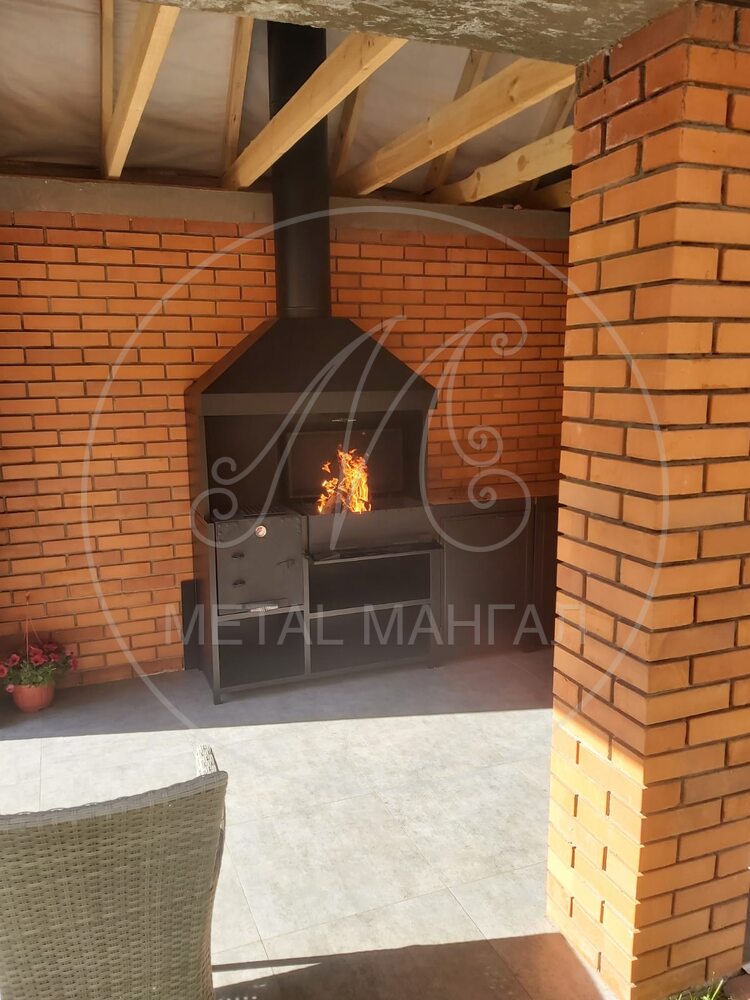 Мангальная зона барбекю с тумбами 2400*500 "Аленка"