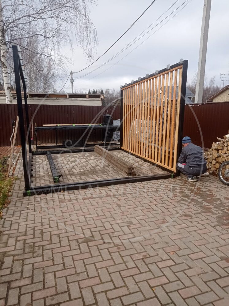Беседка с мангалом 3500*4000 в стиле Лофт
