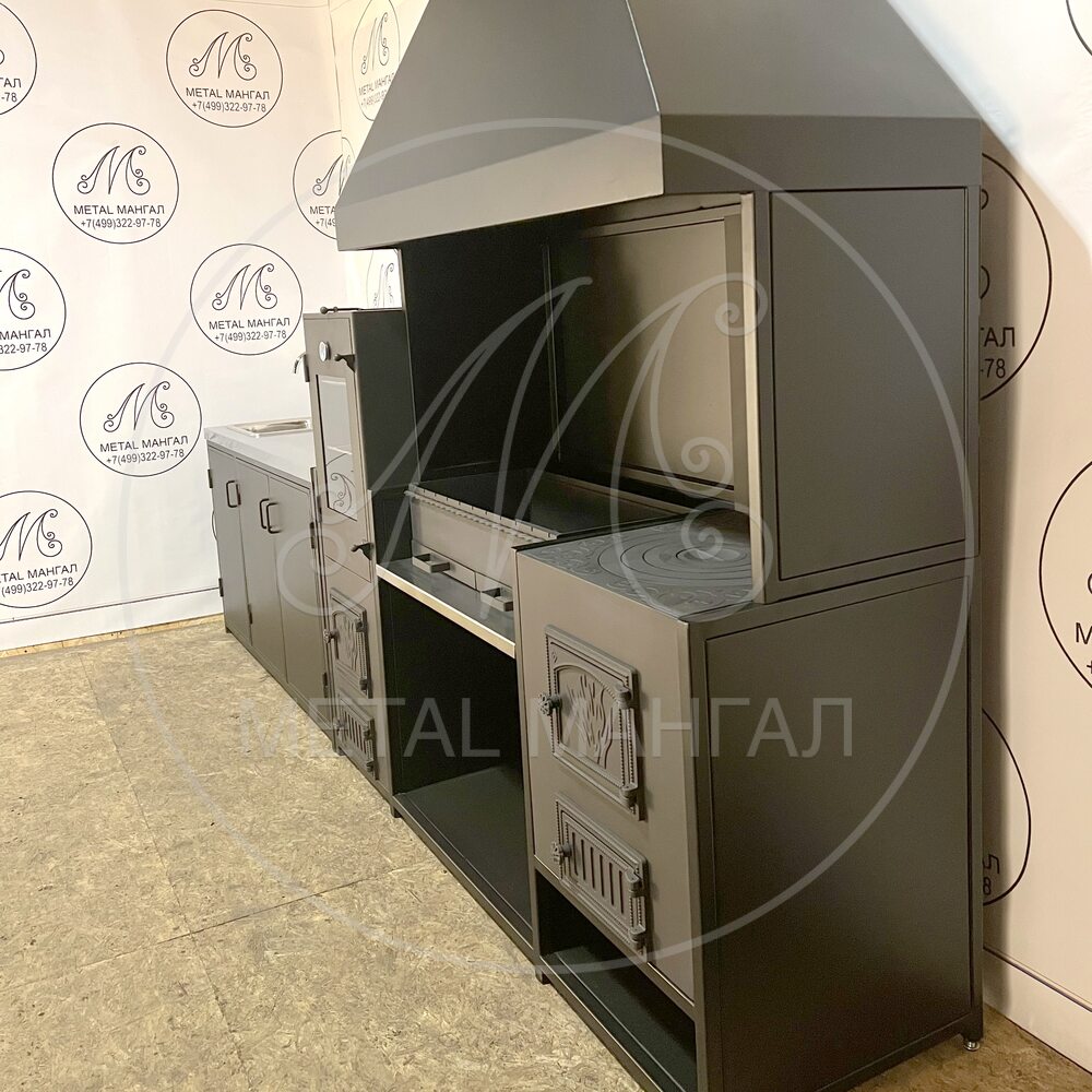 Мангальный комплекс  с коптильней и печкой "Анапа"