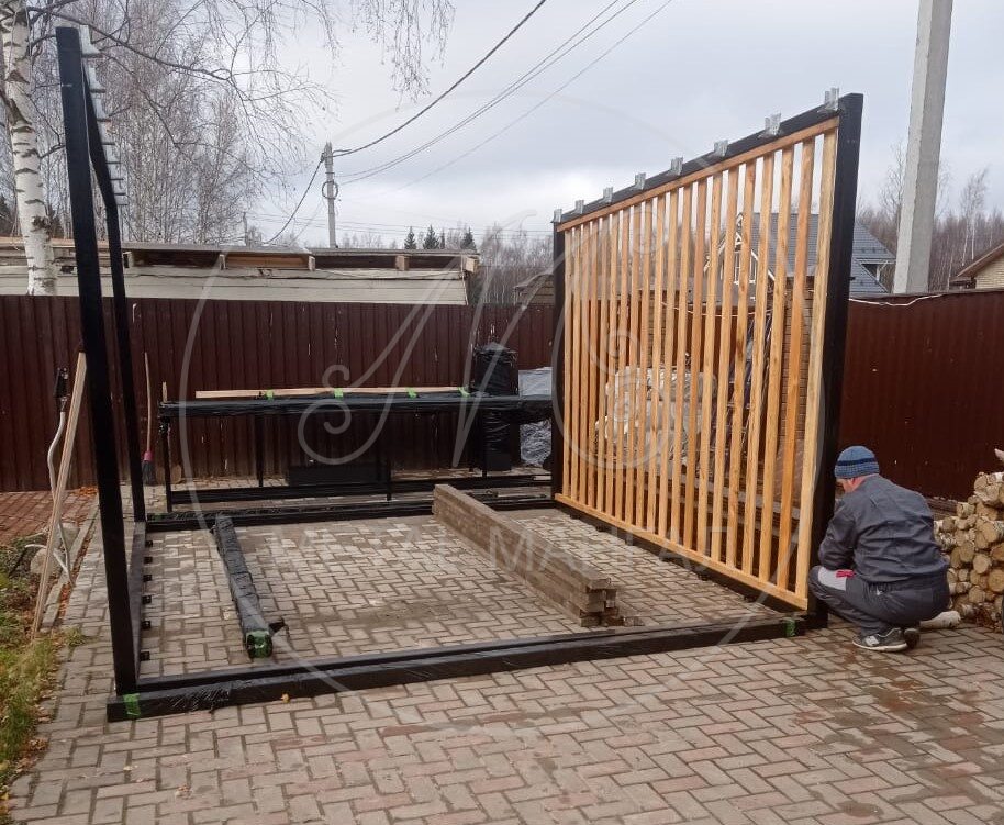 Беседка с мангалом 3500*4000 в стиле Лофт