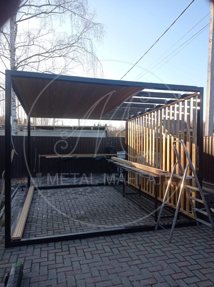 Беседка с мангалом 3500*4000 в стиле Лофт