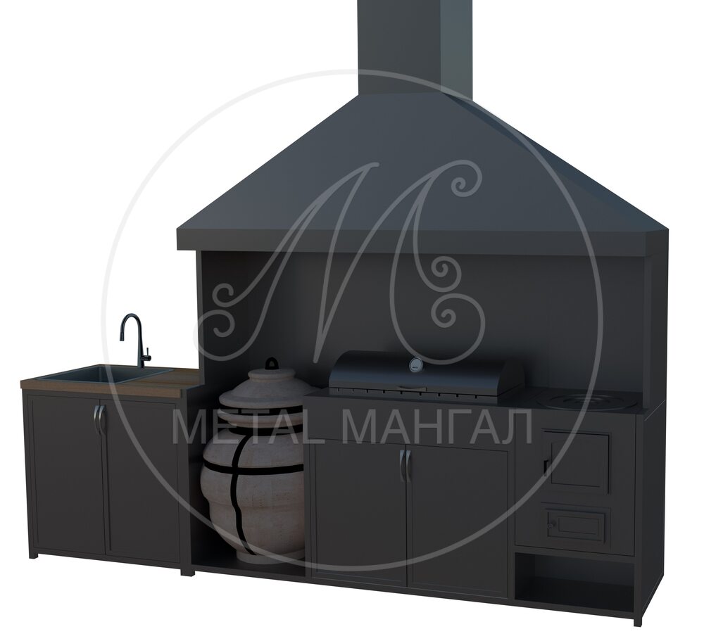 Мангальная кухня 3000 х 600  "Лучия"