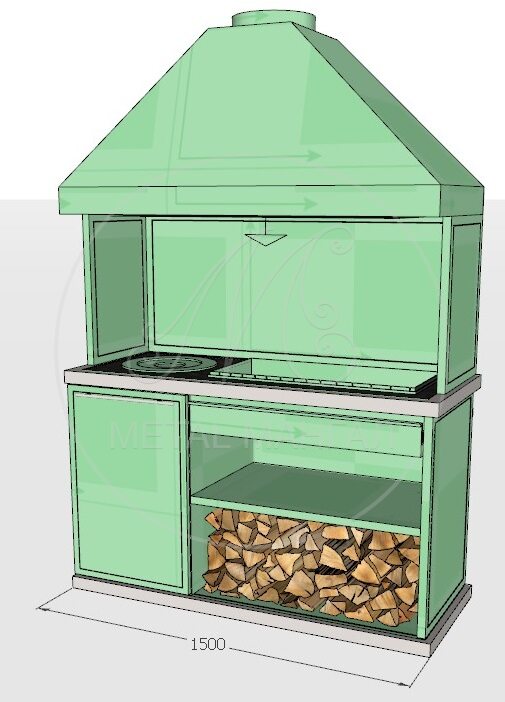 Мангальный комплекс 1500*600 "Барвиха"