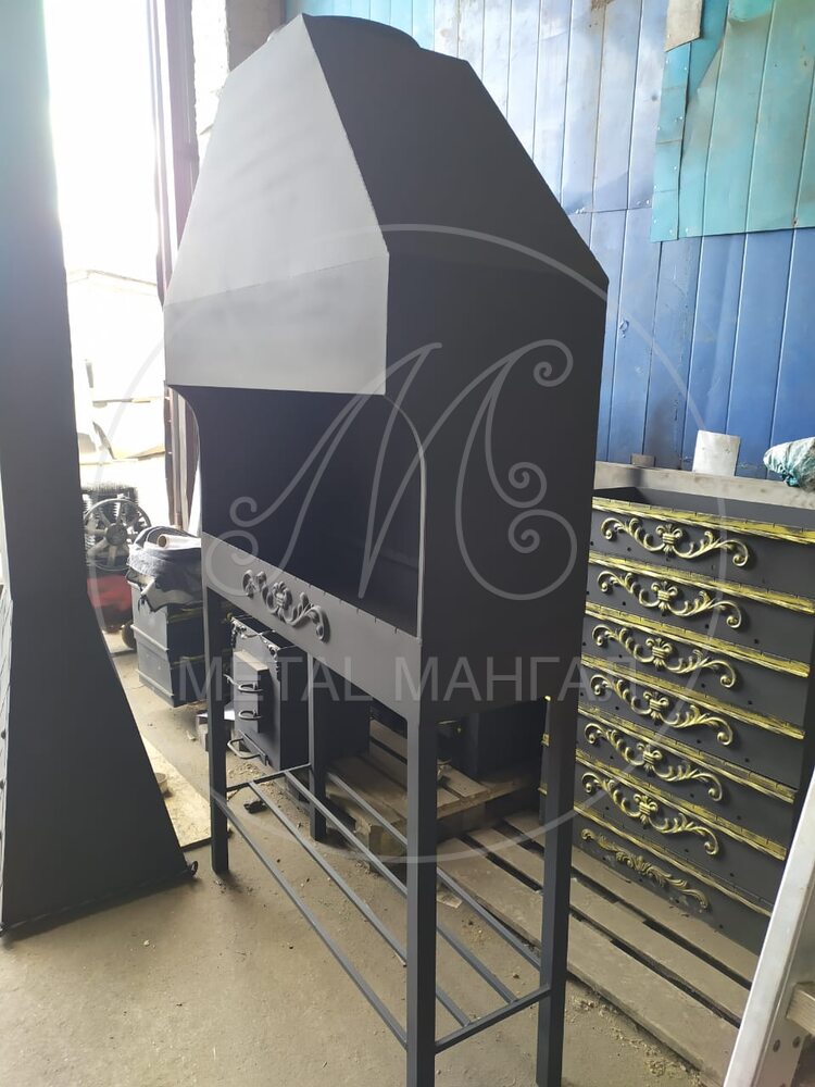 Мангал 1150 х 400 с вытяжкой