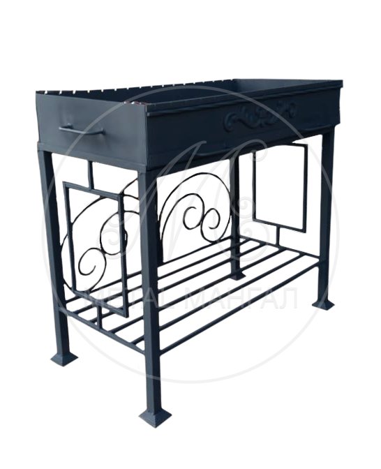 Мангал на ножках с зольниками 800 х 450 х 150