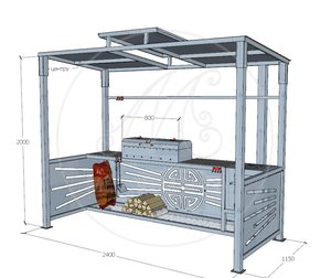 Беседка с мангалом и печкой "Пекин"