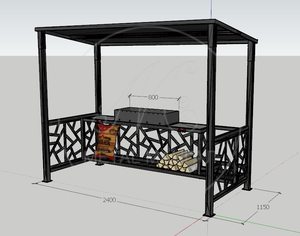 Разборная Беседка с мангалом "Грек-4"