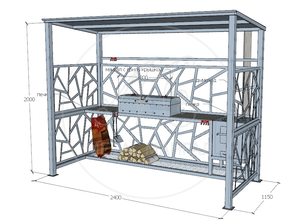 Беседка с мангалом и печкой "Грек-3"