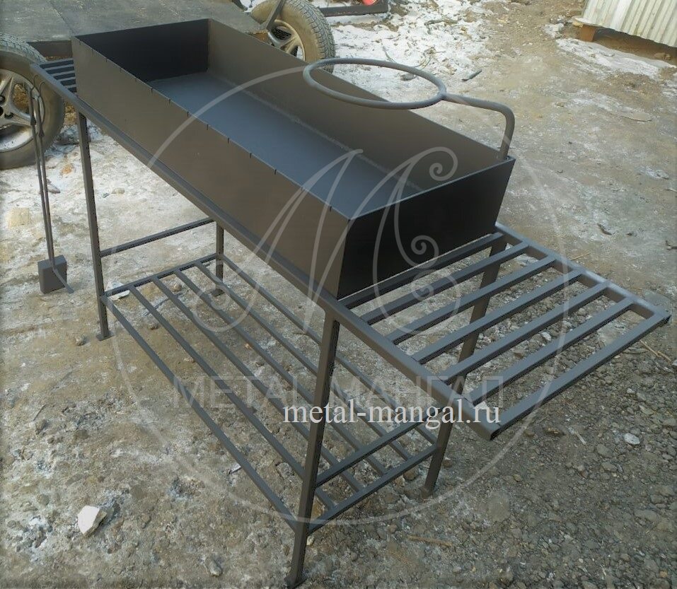Мангал 100 х 40 х 15 с полками