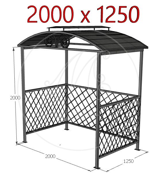 Навес для мангала с ромбиками 2000 х 1250