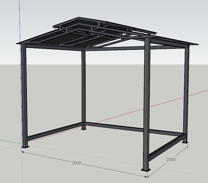 Навес для мангала и барбекю 2500 х 2000