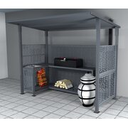 Беседка 240х150 см  с мангалом и печкой "Матрица-Дубль"