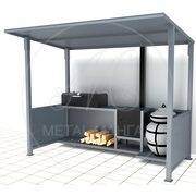 Беседка 240х150 см  с мангалом и печкой "Глухарь"