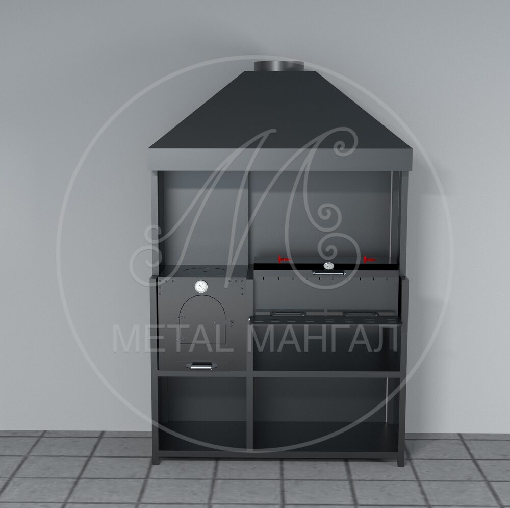 Горячая мангальная зона Аленка 120х50х185 см 